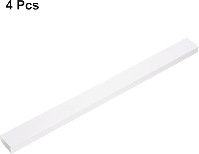 HARFINGTON 4pcs Cord Hider Wall 15inx1.18inx0.6in (LxWxH) PVC Cable Cover Self Adhesive Wire Hider Wall Mounted TV Cable Raceway for Cables Management (60in Total Length),White