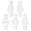 JoyTube 5 Packs Check Valve 1/2” (12MM) One-Way PVDF Plastic Hose Barb for Liquid Air