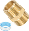 PATIKIL 1/2" G Male x 1/2" NPT Male Brass Pipe Fitting, Pipe Extension Connectors Reducer Adapter for Air LP Gas with PTFE Tape - 1PCS