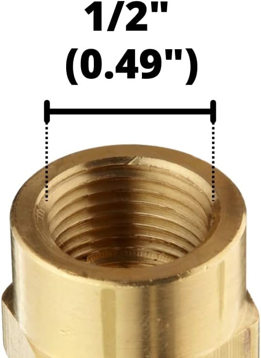 1/4" NPTF x 1/4" NPTF Female Brass Coupling/Coupler Pipe Thread Union/Joiner Fitting | 33300-04-04 (5-PACK)