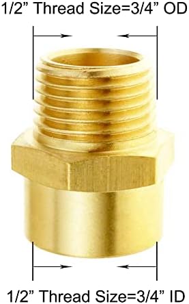 Joywayus Brass 1/2" G Female x 1/2" NPT Male Pipe Fitting Connector Adapter