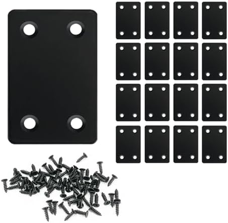 QSJ 16 Pack Stainless Steel Flat Mending Plate 2.36x1.49'', Thickness 1.5mm Straight Stainless Steel Brace Bracket, Fixing Joining Plate for Wood Furniture Fastening & Fixing