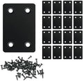 QSJ 16 Pack Stainless Steel Flat Mending Plate 2.36x1.49'', Thickness 1.5mm Straight Stainless Steel Brace Bracket, Fixing Joining Plate for Wood Furniture Fastening & Fixing