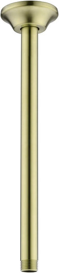 BESTILL 12 Inch Ceiling Mount Rain Shower Head Arm and Flange, Brushed Gold