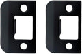 QCAA Solid Brass Extended Lip Strike, 1-1/2"X2-1/4", Matte Black, 2 Pack, Made in Taiwan