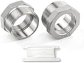 Taisher 2pcs 316L SS Reducer Hex Bushing,2" MNPT x 1-1/2" FNPT Pipe