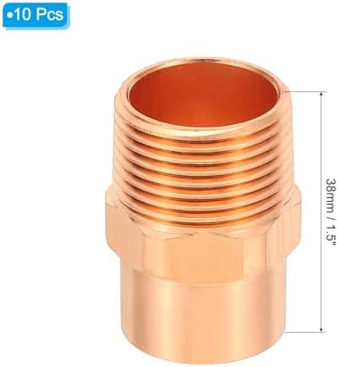 PATIKIL 3/4" Male Adapter Fitting with C x M Connections, 10 Pcs Copper Pipe Fittings with Sweat Solder X FNPT Connection Threaded Tubing Connector for Residential, Commercial