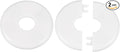 HARFINGTON 2pcs Wall Split Flange 22.5mm/0.9" Self-Adhesive Plumbing Cover Plates ABS Plastic Round Escutcheon Plate Buckle Design for Water Pipe Bathroom Kitchen Decoration, White
