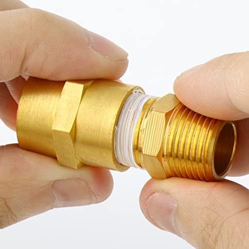 ChillWaves Brass Pipe Fitting, Hex Coupling 3/8" NPT Female x 3/8" NPT Female Thread Adapter(3-PACK)