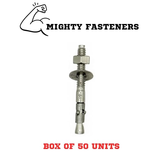 Premium 316 Stainless Steel Wedge Anchor, 3/8"-16 X 2-1/4" – Heavy Duty Corrosion Resistant Fastener for Concrete and Masonry Applications 50 Pack