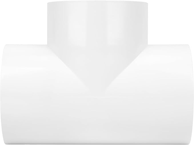 3 Way 4" PVC Tee Pipe Fittings Adapter (Socket x Socket x Socket) Furniture Grade SCH40 4 Inch PVC Elbow Pipe Connector for DIY PVC Shelf Garden Support Structure Storage Frame