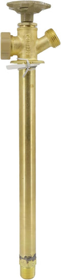 10 Inch Anti-Siphon Frost Free Sillcock Valve Multiturn 1/2 Inch NPT, 3/4 Inch Hose Bibb, Brass Body,Brass Valve 10 inch Length