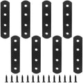 Jiozermi 8 Pcs Straight Brace, 3.9" x 0.8", Stainless Steel,Black
