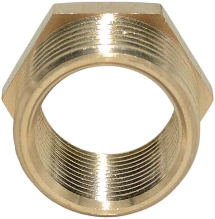 2pcs 3/4" NPT Male To 1" NPT Female Brass Reducer Thread Hex Bushing Brass Threaded Pipe Fitting,Hex Reducing Convert Adapter Pipe Fitting (3/4"*1")