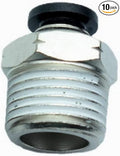 CDQBWQDJT 10 Pcs Pneumation Fitting 1/4" Tube OD Push To Connect X 3/8 NPT Pipe Male Connector
