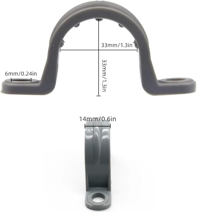 12-Pack 1" PVC Pipe Mounting Straps - Plastic Conduit Clamps for Electrical Cables & Plumbing Pipes (2-Hole Design)