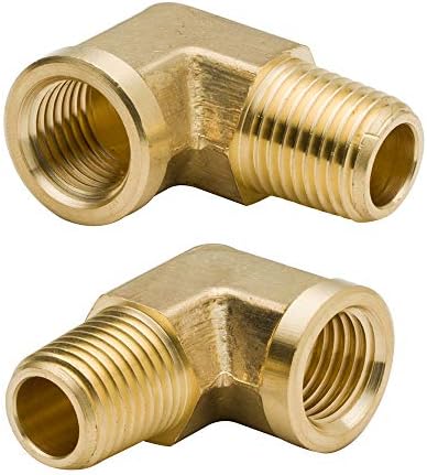 1/8 Inch Brass Street 90 Degree Elbow 1/8" NPT Male x 1/8" NPT Female Forged Pipe Fitting (Pack of 2)