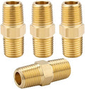 KOOTANS 1/4 NPT x 1/4 NPT Male Solid Brass Hex Nipples,4 PACK