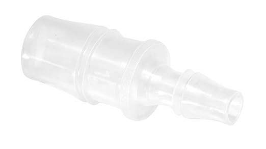 Quickun Plastic Hose Barb Reducer Fitting 5/32" to 1/2" Barbed Reducing Union Adapter Splicer Mender Joint Fitting (Pack of 5)