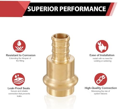 2Pcs EFIELD 1/2"Copper Press x 1/2"PEX Coupling Adapter(PEX1807344-2)
