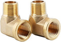 U.S. Solid 2pcs 90 Degree Barstock Street Elbow Brass Pipe Fitting 3/8" NPT Male Pipe to 3/8" NPT Female