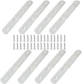 8 Pack 5 Inch Stainless Steel Flat Plate Straight Bracket