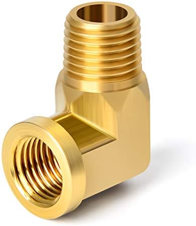 TAISHER 2PCS 90 Degree Barstock Street Elbow, 1/2 Inch NPT Male Pipe to 1/2 Inch NPT Female Brass Pipe Fitting