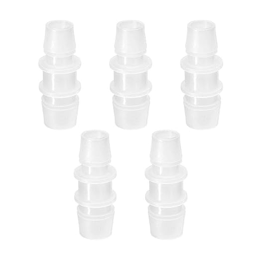 Quickun Plastic Hose Barb Reducer Fitting 3/4" to 5/8" Barbed Reducing Union Adapter Splicer Mender Joint Fitting (Pack of 5)