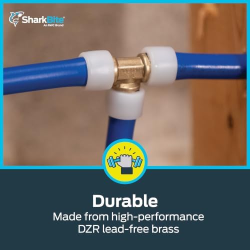 SharkBite 1/2 Inch Expansion FNPT Adapter Fitting for PEX-A Pipe, Brass Plumbing Fittings, Female NPT Adapter for PEX-A Tubing, UAB072LFA