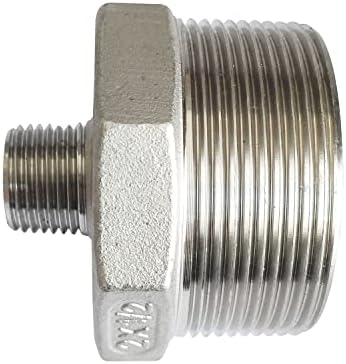 2" x 1/2" Male Hex Nipple Threaded Reducer Connector Pipe Fitting Adapter,Stainless Steel 304 NPT
