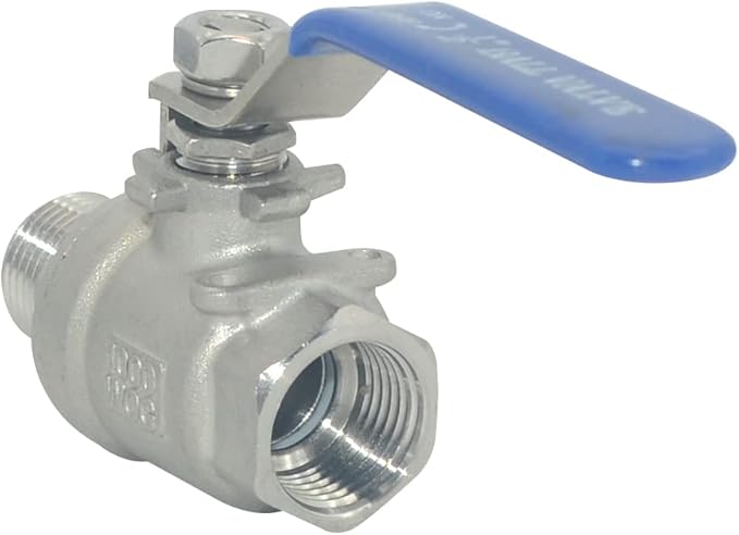 VARMHUS Full Port Ball Valve S304 Stainless Steel 304 Heavy Duty for Water, Oil, and Gas,1000WOG (1/2")