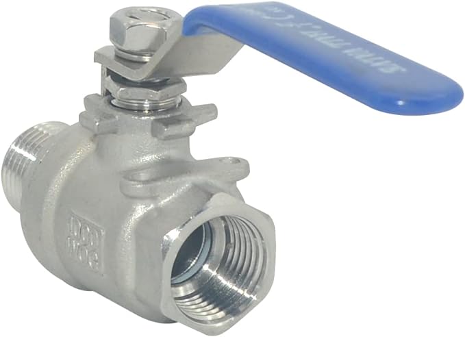 1Pcs Full Port Ball Valve 1/2'' - Heavy Duty Male NPT (MNPT) X Female NPT (FNPT) Thread with Long Handle Switch,Stainless Steel 304 for Water, Oil, and Gas,1000WOG