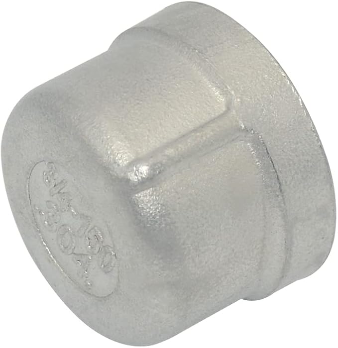 3/4" 0.75" Cap,NPT Female Threaded Cast Pipe Fitting,Stainless Steel 304