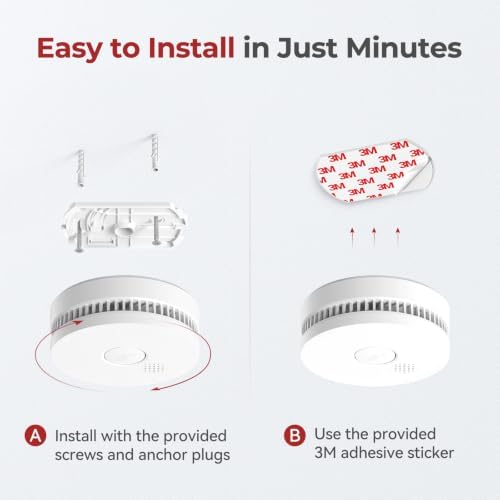 SITERLINK Smoke Detectors with 9V Replaceable Battery GS509A 1 Pack