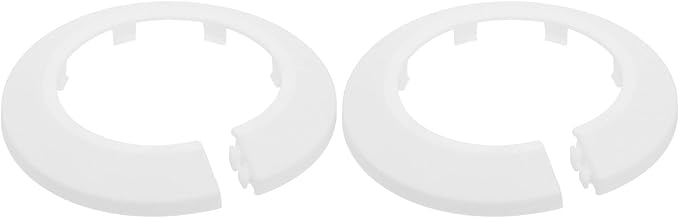 uxcell Escutcheon Plate, 1Pcs 63mm - Fit 2.37" Outer Diameter Split Pipe Flange Water Pipe Cover Collar Decoration, PP Plastic Plumbing Cover Plates (White)