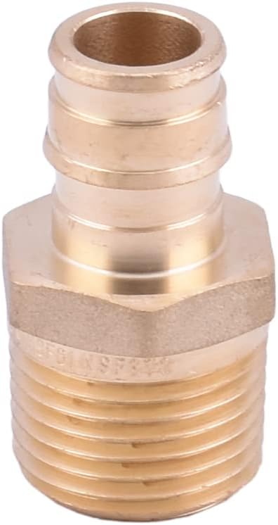 LD Valve-Pex A Fitting 1/2-in Propex X 1/2" MPT Brass Adapter for A Pipe System, F1960 Brass Expansion Transition Fittings PPEX to MPT Adapter (8-Pack)