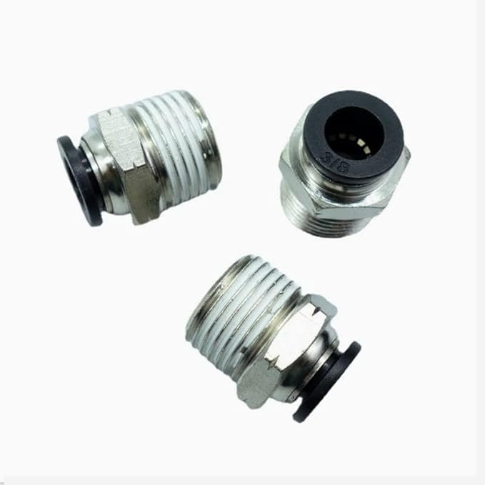 CDQBWQDJT 3 Pcs Pneumation Fitting 3/8" Tube OD Push To Connect X 1/2 NPT Pipe Male Connector