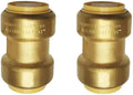 HQMPC 1" Pex fitting Straight Coupling Push Fit PEX Fittings, Push-to-Connect Copper, CPVC, No Pb Brass Plumbing Fittings (2, 1 Inch(1"))