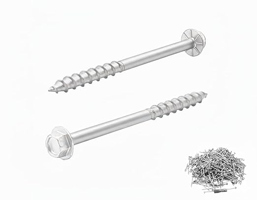 VCTGAM® SD Connector Screws SD9212R500 – 9 x 2-1/2", 1/4" Hex Head, Structural Framing Joist Hanger Screws, Prem-Galvanized High-Strength Corrosion & Deformation Resistant Wood Screws, (500-Qty)
