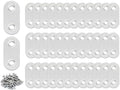 100PACK 1.4INCH X 0.6INCH Stainless Steel Straight Flat Bracket Repair Plate Brace,Mending Joining Plates for Wood, Board, Bed Frame, Furniture & Shelves,with Screws