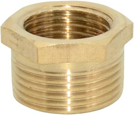 2pcs 1/2" NPT Male To 3/4" NPT Female Brass Reducer Thread Hex Bushing Brass Threaded Pipe Fitting,Hex Reducing Convert Adapter Pipe Fitting(1/2"*3/4")