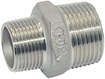1" x 3/4" Male Threaded Reducing Nipple Fitting/Adapter,Stainless Steel SS304 NPT Pipe Hex Reducer