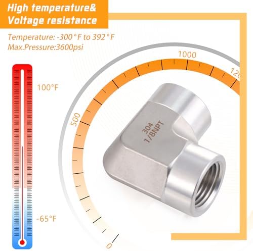 Stainless Steel Pipe Fitting 90 Degree Barstock Street Elbow 1/8" NPT Female x 1/8" NPT Female 2 Pack