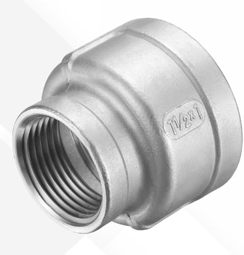 HARFINGTON Reducing Coupling 1-1/2"x1" NPT Female 304 Stainless Steel