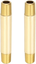 PATIKIL 1/8" x 1/8" NPT Male Brass Pipe Fitting Long Nipple, 2Pcs 3" Long Straight Pipe Fitting Connector Extender for Fuel, Air, Water, Oil, Gas System Connection, 1200PSI