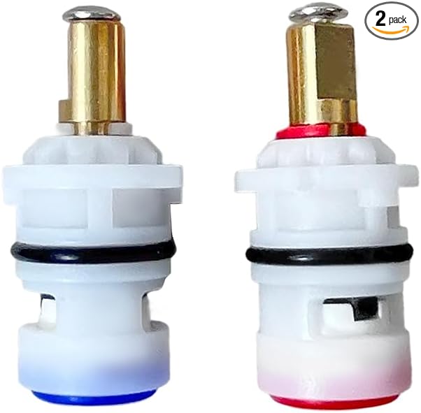 Ceramic Stem Disc Faucet Cartridge (Hot & Cold Pair), Replacement for 9608020 9608060 48/143/149 Series, Universal Bathroom Valve Cartridge