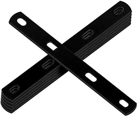 6 PCS 12" Black Flat Mending Plate Slotted Straight Bar Bracket