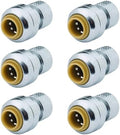 SharkBite 1/4 Inch (3/8 Inch OD) x 3/8 Inch Compression Stop Valve Connector, Pack of 6, Push to Connect Brass Plumbing Fitting, PEX Pipe, Copper, CPVC, PE-RT, HDPE, U3523LF