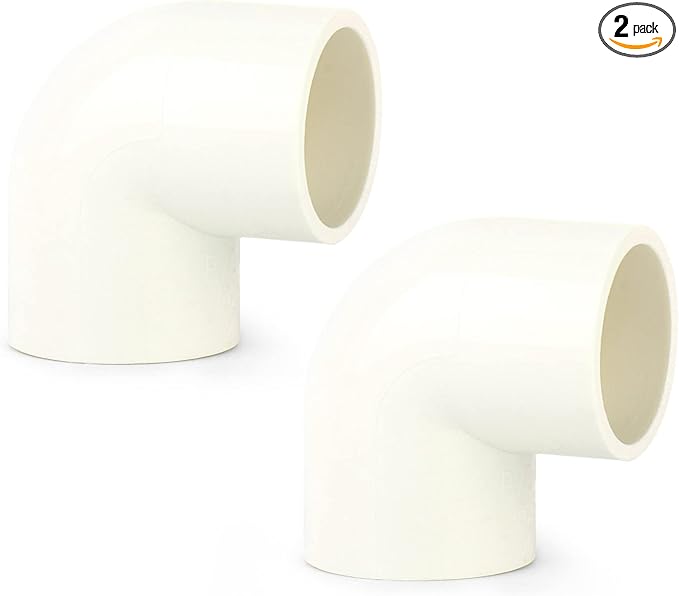 GASHER 2PCS PVC Pipe Fitting 3" PVC 90 Degree Elbow, Furniture Grade Pipe Socket Fittings, For Home or Industrial
