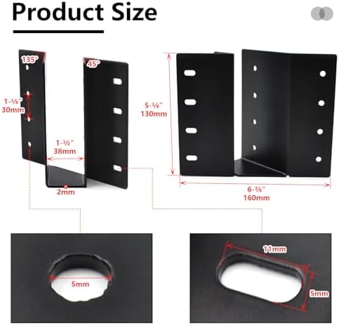 4 Pack 2x6 Skewed Right 45 Degree Joist Hanger